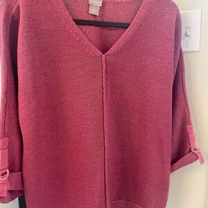 Chico's Berry V-Neck Sweater